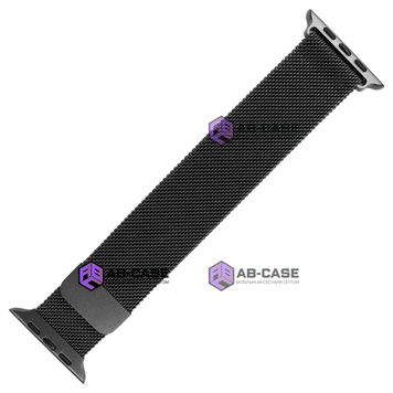 Металлический ремешок Milanese Loop Apple Watch (42mm, 44mm, 45mm, 46mm, 49mm, Graphite) 234337 фото