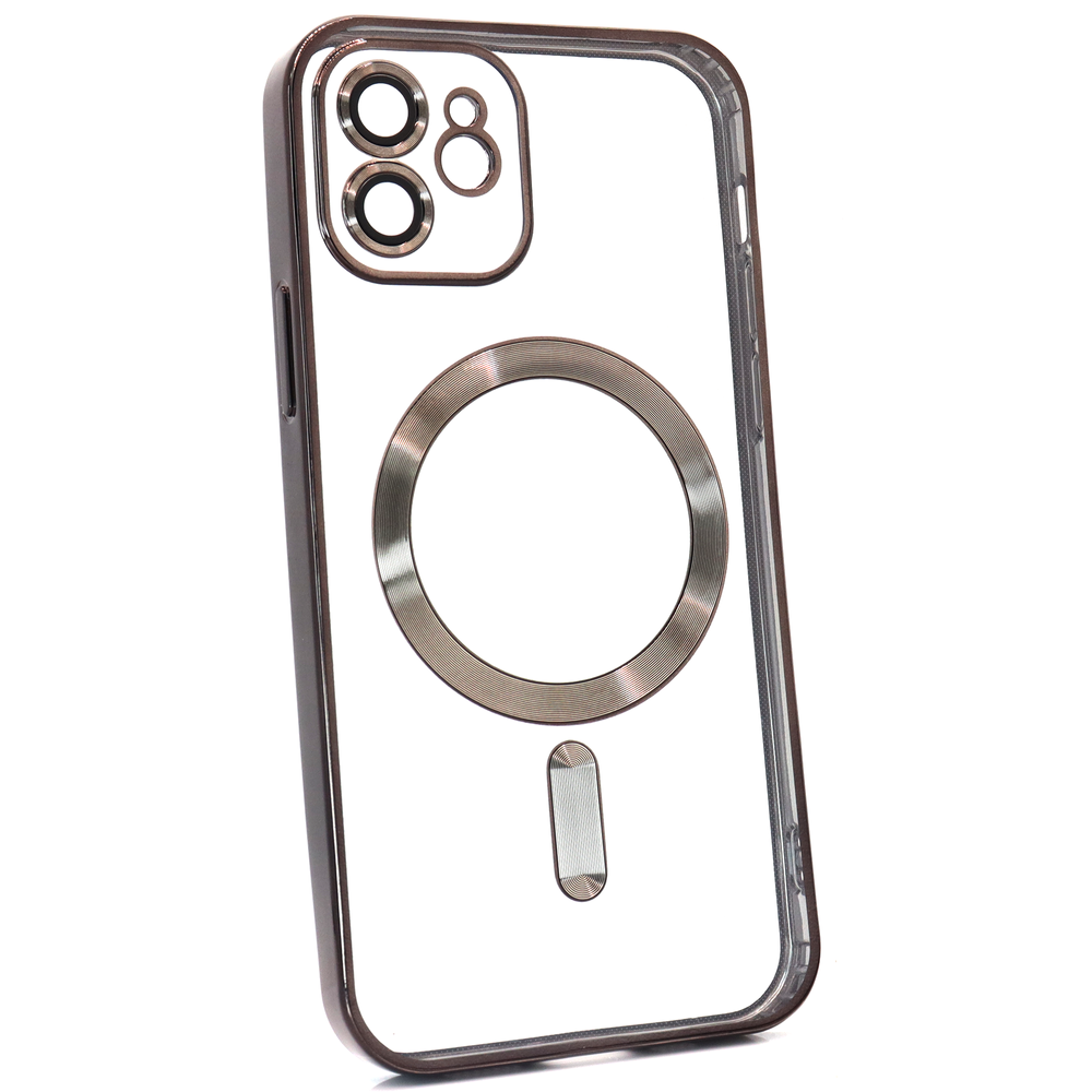 Чехол Shining with MagSafe для iPhone 12 с защитными линзами на камеру Black 575440 фото