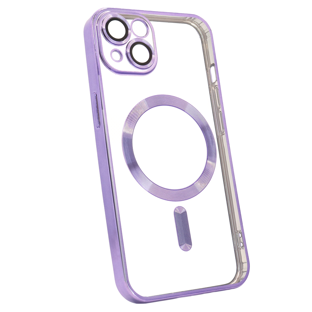 Чехол Shining with MagSafe для iPhone 14 с защитными линзами на камеру Purple 575455 фото