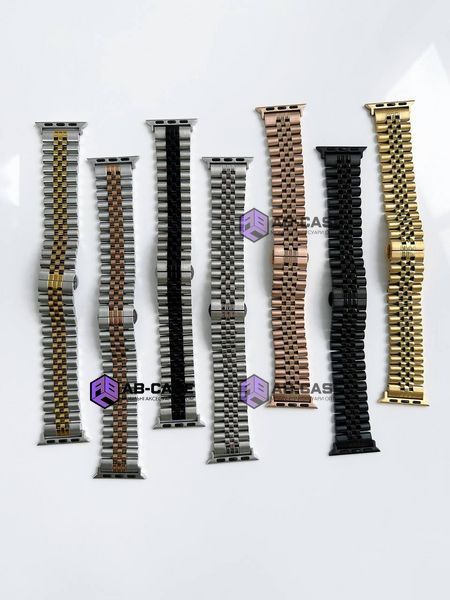 Стальний браслет Braslet 5 Beads для Apple Watch (38mm, 40mm, 41mm, [42mm Series 10/11], Black) 235007 фото