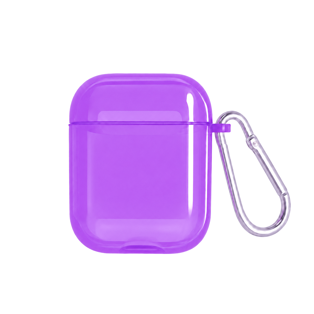 Чехол для AirPods 1/2 полупрозрачный Neon Case Purple 192212 фото