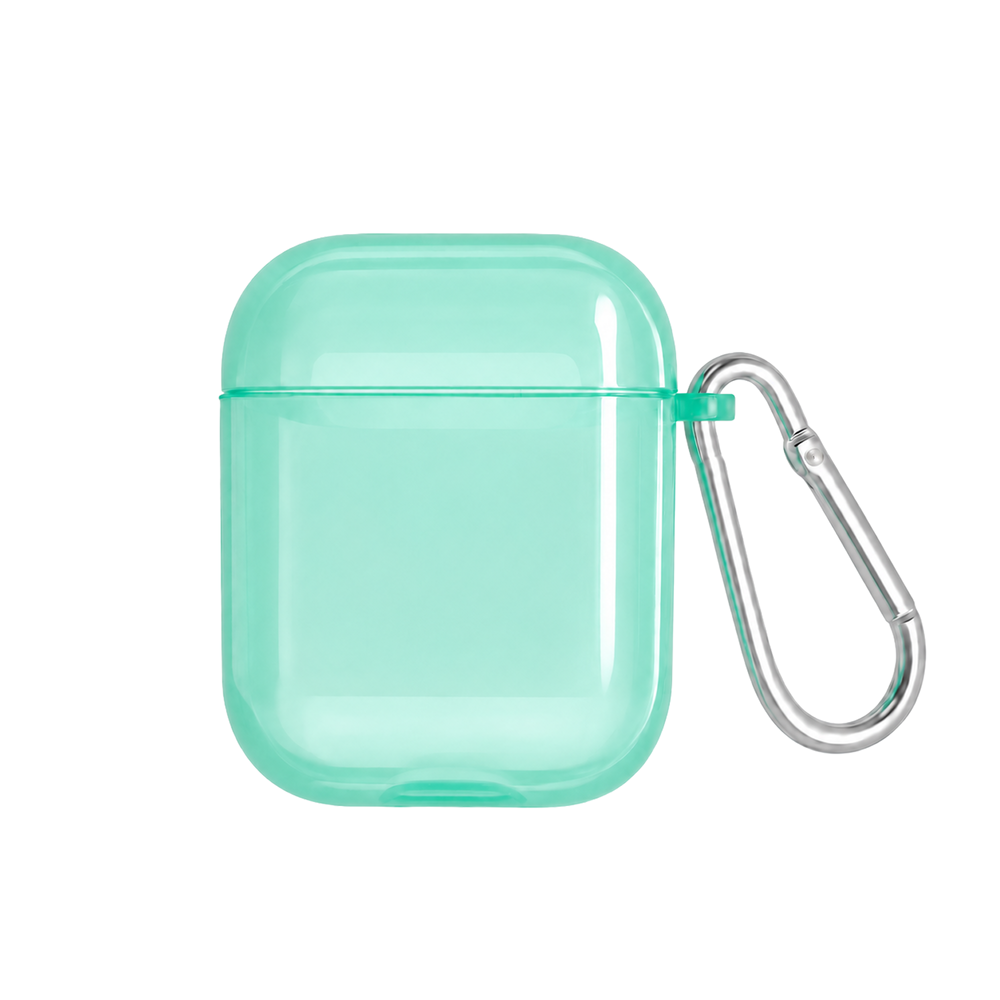 Чехол для AirPods 1/2 полупрозрачный Neon Case Sea Blue 192213 фото