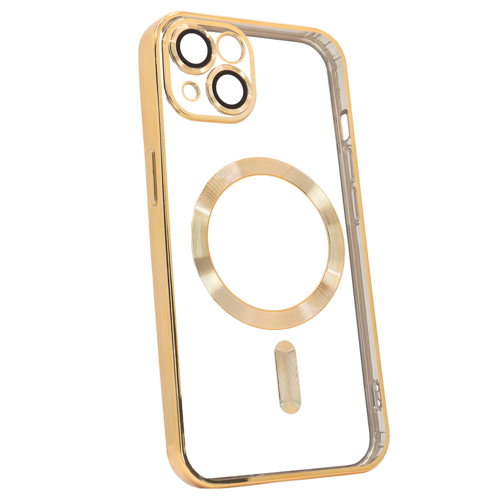 Чехол для iPhone 15 Shining with MagSafe с защитными линзами на камеру Gold 923431 фото