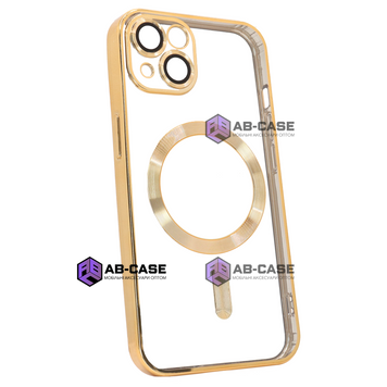 Чохол для iPhone 15 Shining with MagSafe із захисними ліназми на камеру Gold 923431 фото