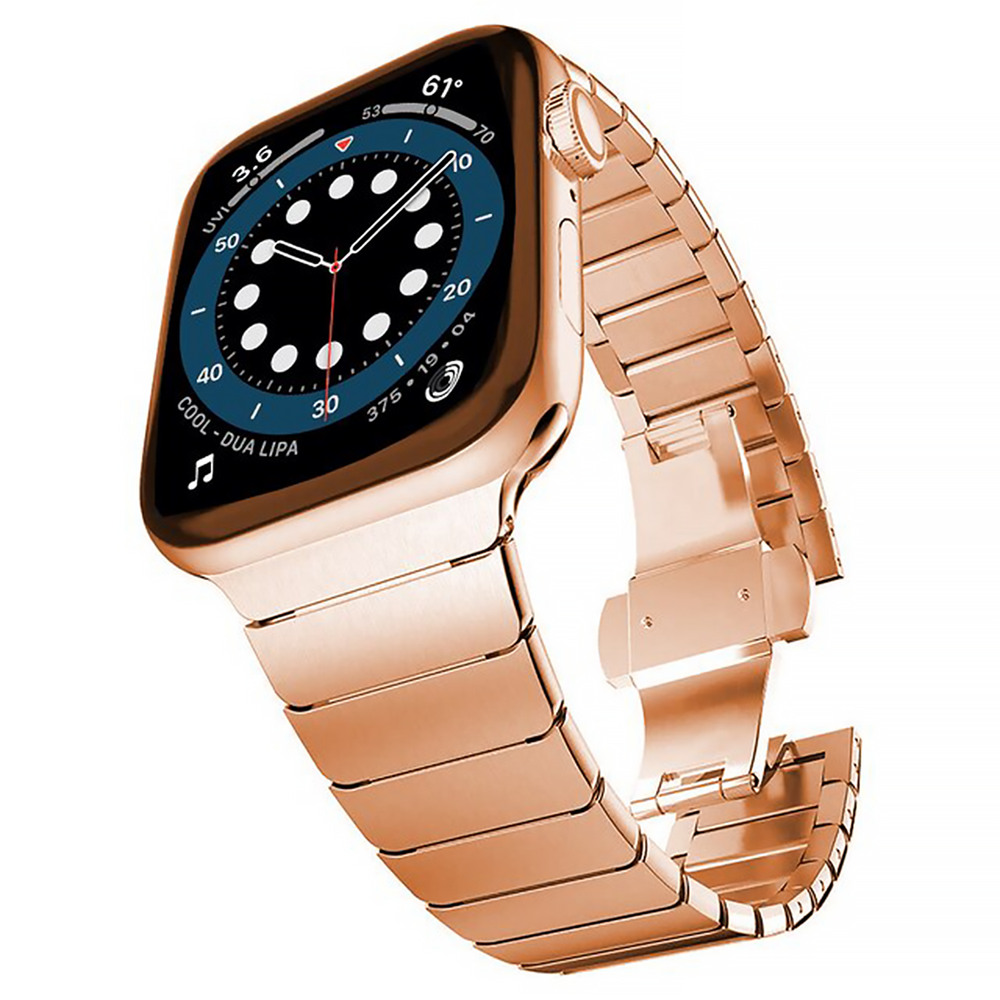 Ремінець стальний Stainless Steel Link на Apple Watch (42mm, 44mm, 45mm, 46mm, 49mm Rose Gold) 234767 фото