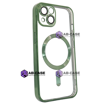 Чохол для iPhone 15 Shining with MagSafe із захисними ліназми на камеру Dark Green 923447 фото