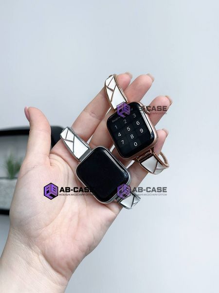 Ремінець для Apple Watch 38mm | 40mm | 41mm | [42mm Series 10-12] &ndash; (металевий Fashion Lady Band Silver-White) 302193 фото