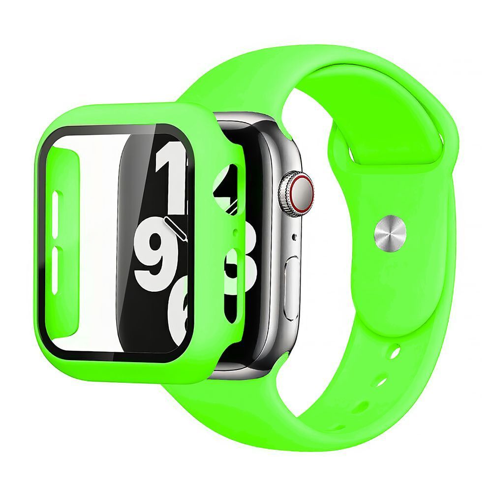 Комплект Silicone Band + Case для Apple Watch (44mm, Neon Green) 3896340000018 фото