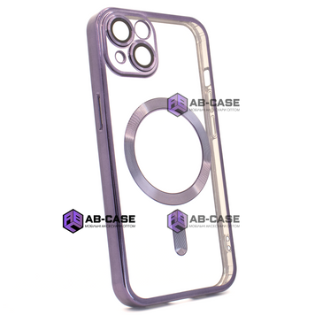 Чохол для iPhone 15 Shining with MagSafe із захисними ліназми на камеру Deep Purple 923448 фото
