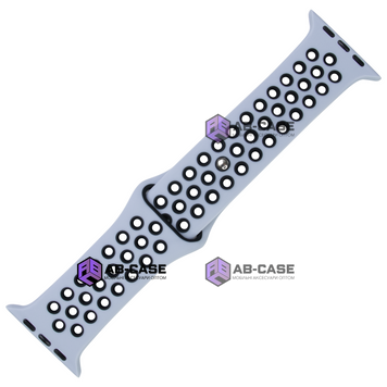 Ремешок силиконовый Silicone Band Nike (42mm, 44mm, 45mm, 46mm, 49mm, Lavender Gray-Black) 234440 фото