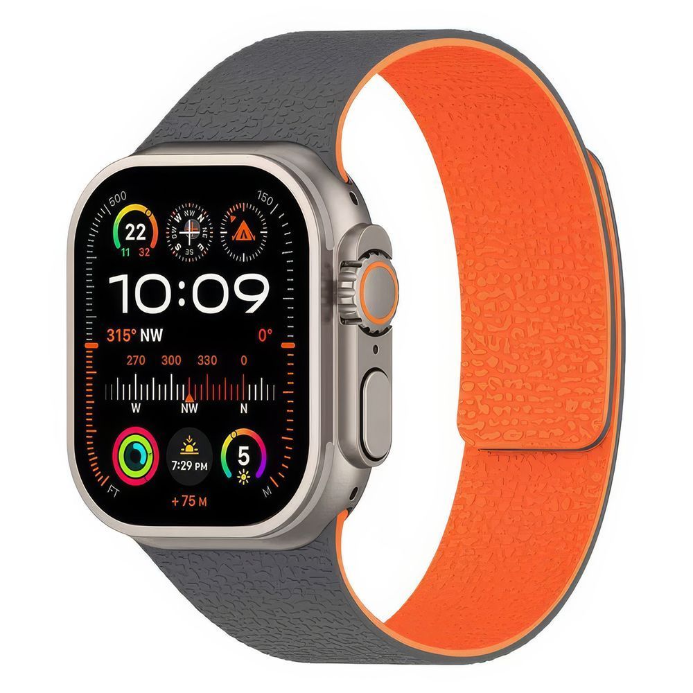 Ремінець Pebbled Magnetic Band (38/40/41/[42mm S11/10]) &ndash; Gray+Orange 4350120000005 фото