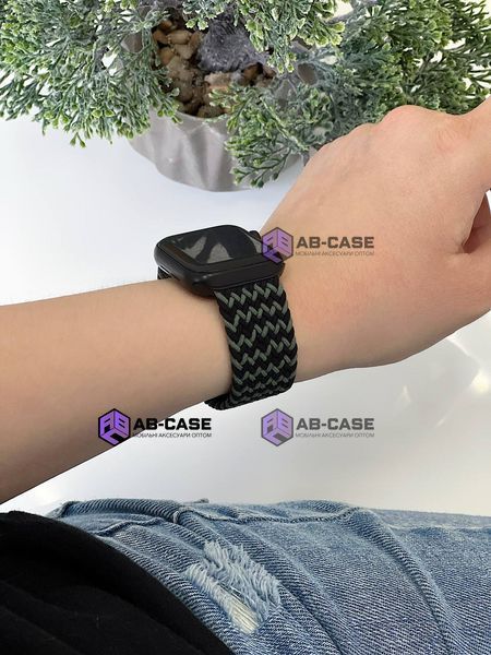 Монобраслет на Apple Watch Braided Solo Loop (Blue, 42mm, 44mm, 45mm, 46mm, 49mm M) 234893 фото