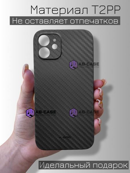 Ультратонкий чохол K-Doo Air Carbon для iPhone 12 Black 131322 фото