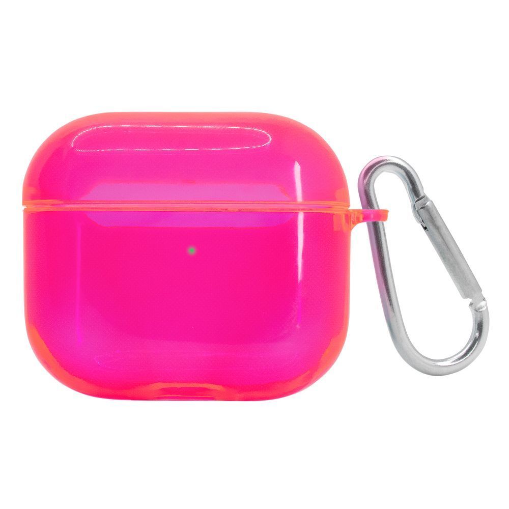 Чехол для AirPods PRO 2 полупрозрачный Neon Case Hot Pink 192243 фото